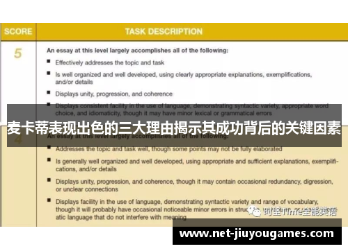 麦卡蒂表现出色的三大理由揭示其成功背后的关键因素 麦卡蒂表现出色的三大理由揭示其成功背后的关键因素